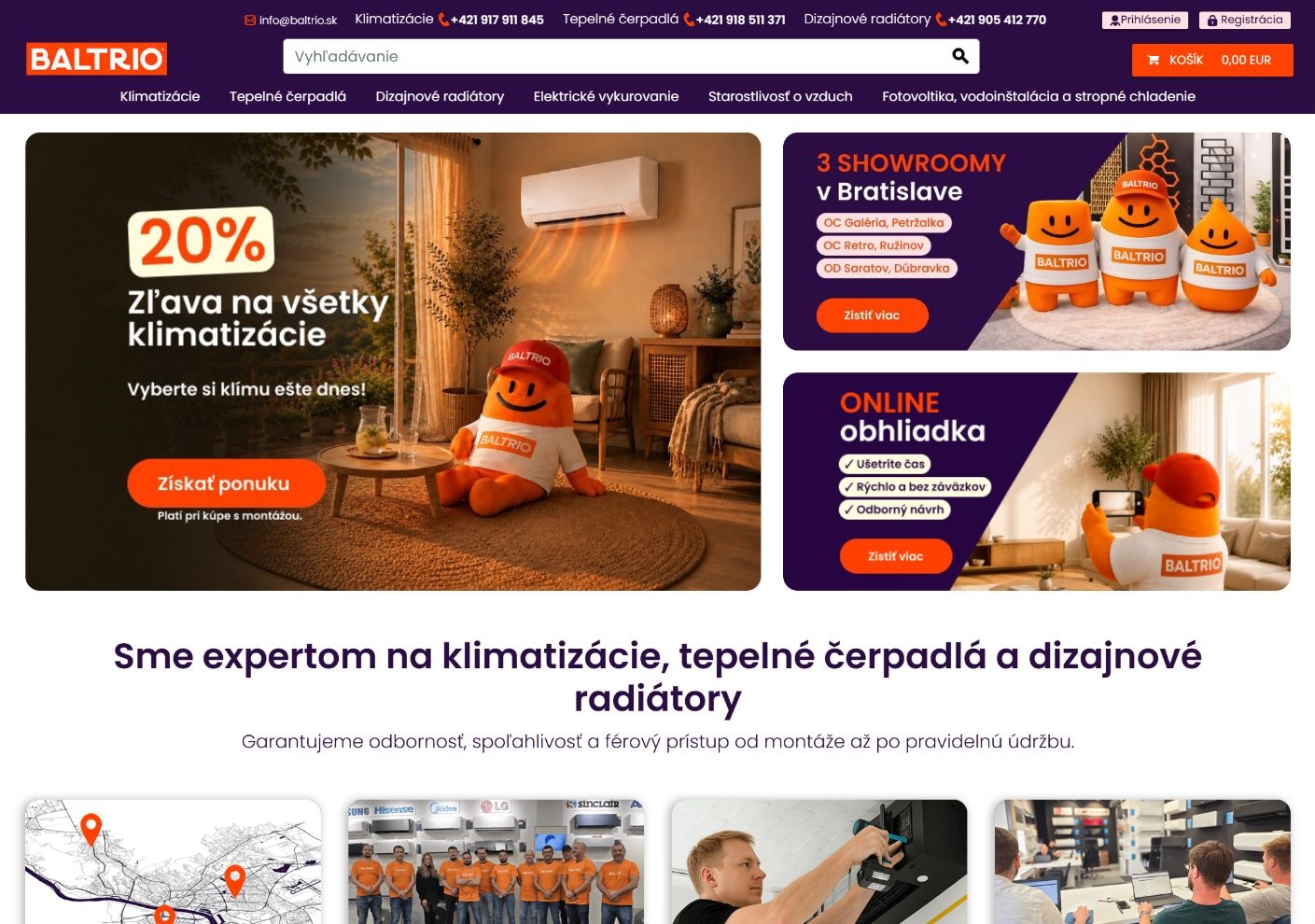 BALTRIO — redesign and campaign landing pages